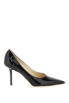 Jimmy Choo Romy Patent Pointed-toe 85mm Pumps In Black