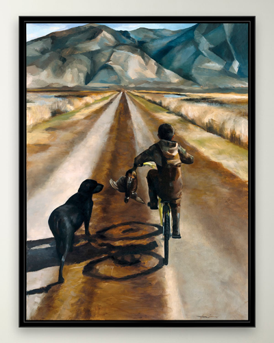 Prestige Arts Pedaling Home Giclee In White