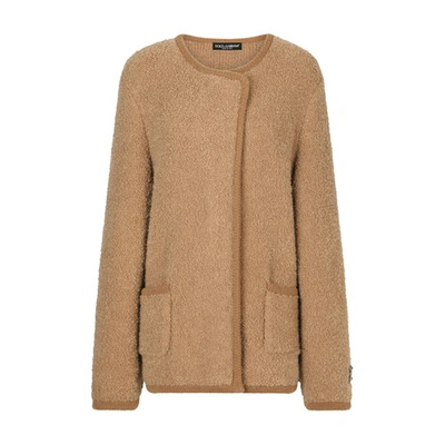 Dolce & Gabbana Double-breasted Cashmere And Alpaca Wool Jacket In Combined_colour