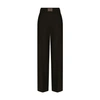 DOLCE & GABBANA FLARED WOOL PANTS WITH LOGO TAG