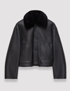 Joseph Reversible Shearling Alloway Coat In Black