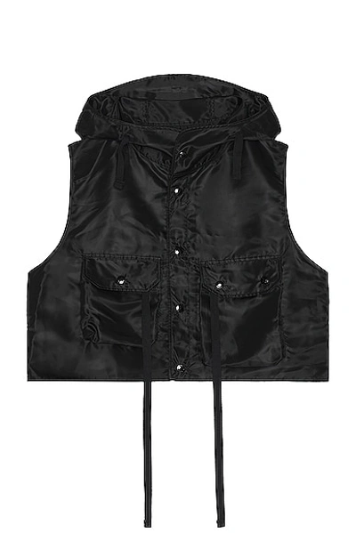 Engineered Garments Hooded Short Vest In Black