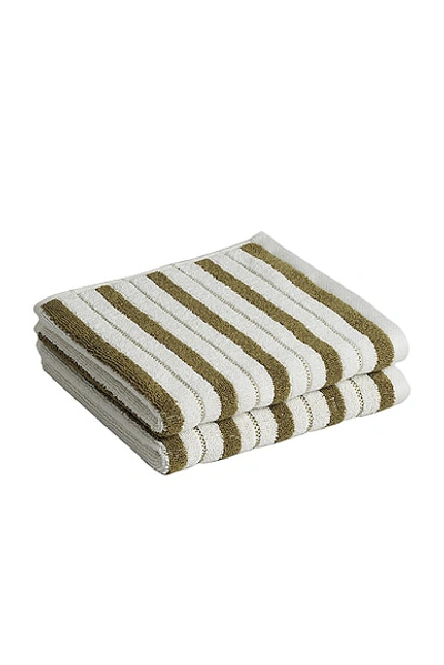 Baina Hand Towel Set In Caper & Chalk