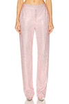 Area Crystal Embellished Straight Leg Pant In Candy Rose