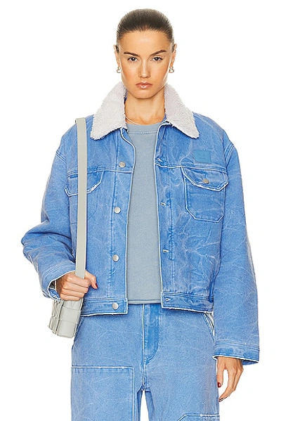 Acne Studios Face Denim Jacket In Blue