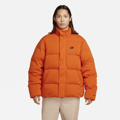 Nike Men's  Sportswear Tech Oversized Puffer Jacket In Campfire Orange/black