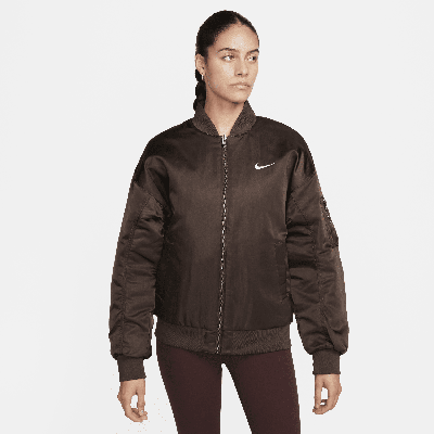 Nike Women's  Sportswear Reversible Varsity Bomber Jacket In Brown