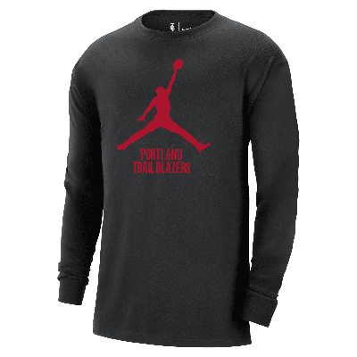 Jordan Men's Portland Trail Blazers Essential  Nba Long-sleeve T-shirt In Black