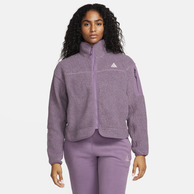 Nike Women's  Acg "arctic Wolf" Polartec® Oversized Fleece Full-zip Jacket In Purple