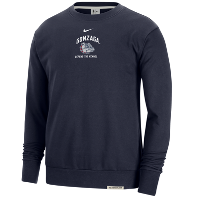 Nike Gonzaga Standard Issue  Men's College Fleece Crew-neck Sweatshirt In Blue