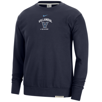 Nike Villanova Standard Issue  Men's College Fleece Crew-neck Sweatshirt In Blue