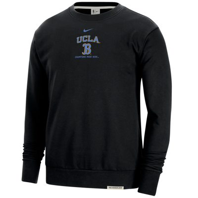 Nike Ucla Standard Issue  Men's College Fleece Crew-neck Sweatshirt In Black