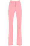 Versace La Greca Patterned Silk Blend Trousers In Pink