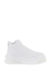 VERSACE GRECA ODISSEA HIGH SNEAKERS IN WHITE CALF LEATHER