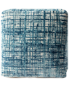 Lr Home Natalie Teal/ivory Contemporary Abstract Ultra-soft Pouf In Blue