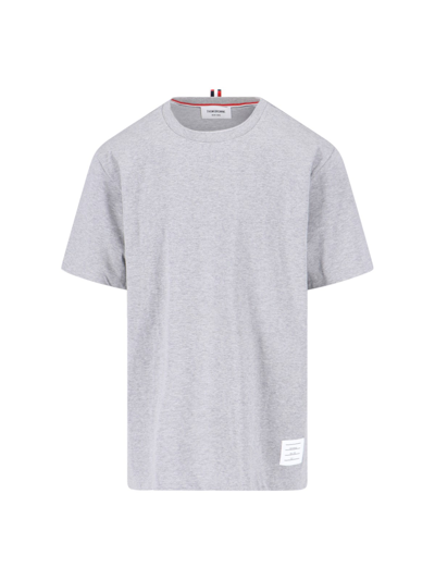 Thom Browne Logo T-shirt In Gray
