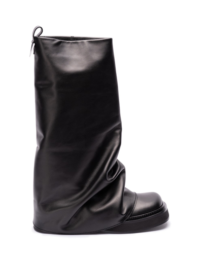 Attico `robin` Combat Boots In Black  