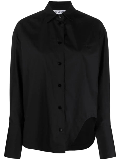 Attico Eliza Logo-embroidered Cotton Shirt In Black  