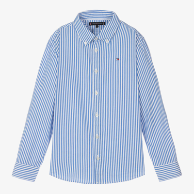 Tommy Hilfiger Teen Boys Blue Stripe Cotton Shirt