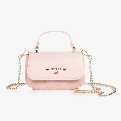 Guess Kids' Girls Pink Faux Leather Bag (18cm)