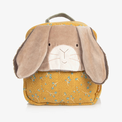 Moulin Roty Kids' Yellow Floral Bunny Backpack (24cm)