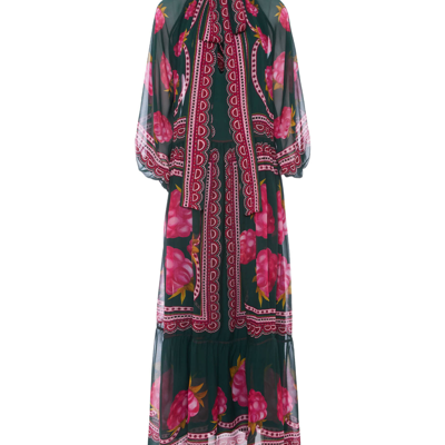 La Doublej Athena Dress In Lampone Placée Emerald