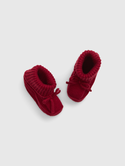 Gap Kids' Baby Cashsoft Booties In Sled Red