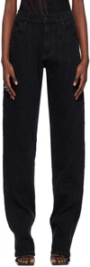 MUGLER BLACK SPIRAL JEANS