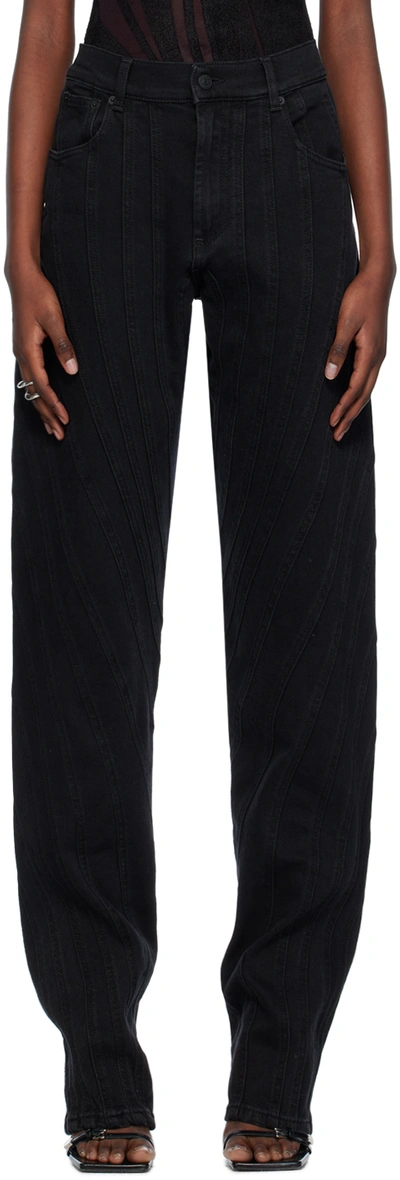 Mugler Black Spiral Jeans In 1999 Black