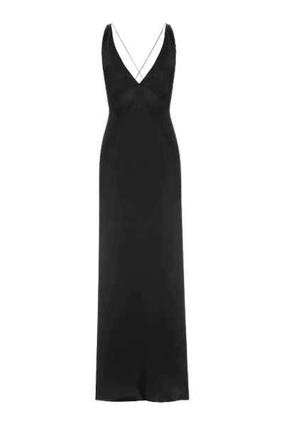 A/m/g Maxi Silk Dress In Black
