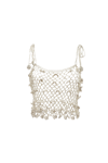 Andreeva Silver Handmade Crochet Top In Silver