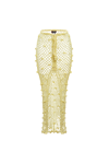 Andreeva Yellow Handmade Crochet Skirt In Yellow