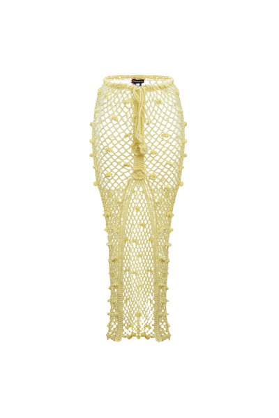 Andreeva Yellow Handmade Crochet Skirt