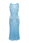 Andreeva Blue Rose Knit Dress In Blue