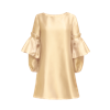 ANITABEL CHAMPAGNE SHIFT DRESS WITH PUFF SLEEVES