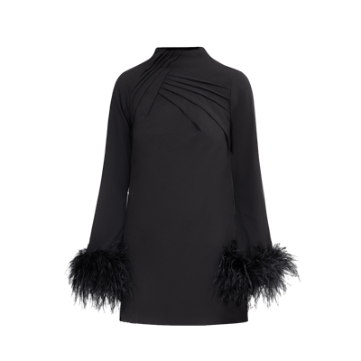 Anitabel Alexandra Black Shift Dress With Feathers