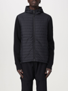Belstaff Quilted Front And Knitted Back Jacket In Black