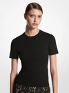 MICHAEL KORS STRETCH VISCOSE SHORT-SLEEVE SWEATER