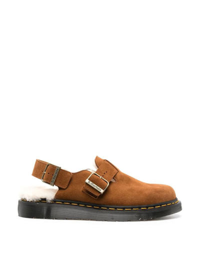 Dr. Martens Man Mules & Clogs Tan Size 11 Calfskin, Shearling In Brown