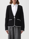 Thom Browne Single-breasted Collarless Jacket In Blue