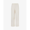 Guest In Residence Womens Cream Straight-leg Mid-rise Cashmere-blend Trousers