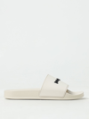 Palm Angels Logo Rubber Slides In Beige