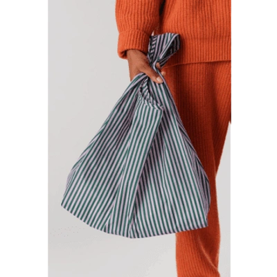 Baggu Lilac Candy Stripe Standard Reusable Bag In Black