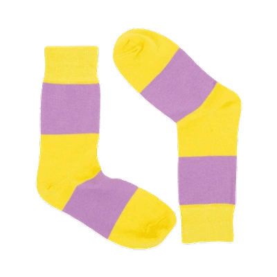 Afroart Striped Cotton Socks, Yellow & Lilac