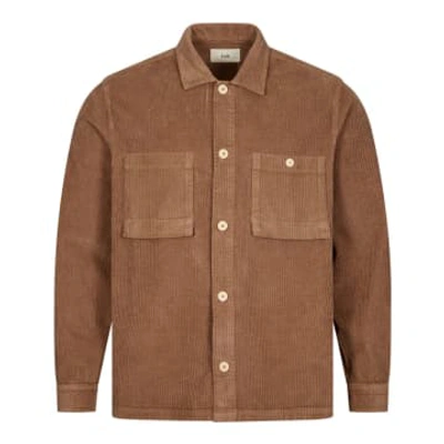 Folk Chunky Cord Patch Overshirt In Brown