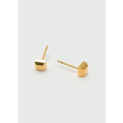 Orelia Luxe Mini Square Stud Earrings In Gold