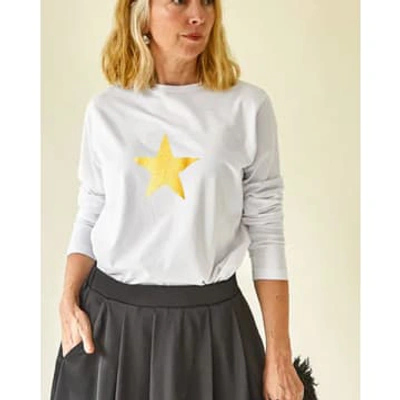 Chalk Renee Top White With Glitter Champagne Star