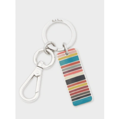 Paul Smith Signature Stripe Tag Keyring M1a-keyr-mstag 92 In Multi