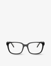 Prada Mens Black Pr 17zv Rectangle-frame Acetate Glasses In Black