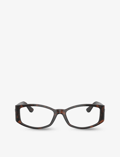 Versace Mens Brown Ve3343 Branded Irregular-frame Plastic Glasses